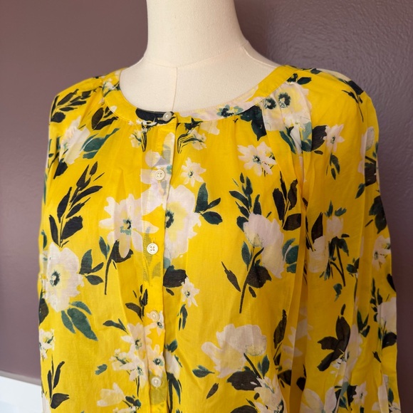 Ann Taylor Yellow Floral Top - Picture 3 of 8